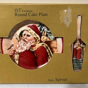 Todays Living Christmas Cake Plate with Server